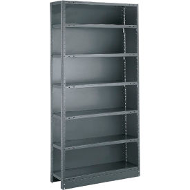 7 Shelf, 20 Ga Closed Perforated Steel Shelving, Add On, 36"Wx24"Dx85"H, Dark Gray