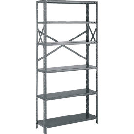 Open Starter OSB73-2436-6, 36"W x 24"D x 73"H, 6 Shelves, 20 Ga, Dark Gray
