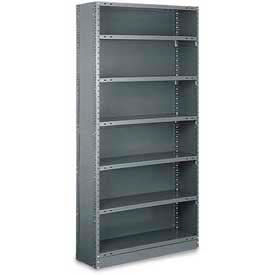 Boxer Closed Starter, 48"W x 18"D x 85"H, 5 Perforated Shelves, 18 Ga, Dark Gray
