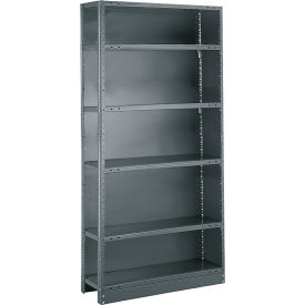 Closed Add-On, 36"W x 24"D x 73"H, 6 Shelves, 20 Ga, Dark Gray
