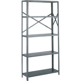 T-Bolt Open Add-On, 36"W x 18"D x 75"H, 5 Shelves, 18 Ga., Dark Gray
