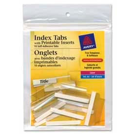 Self-Adhesive Index Tabs with Printable Inserts, 1-1/2" Width, Clear, 25 Tabs/Pack
