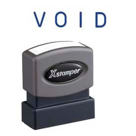 Pre-Inked Message Stamp, VOID, 1-5/8" x 1/2", Blue