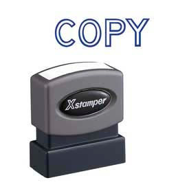 Pre-Inked Message Stamp, COPY, 1-5/8" x 1/2", Blue