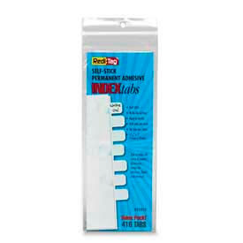 Permanent Write-On Index Tabs, 7/16" x 1", White, 416 Tabs/Pack