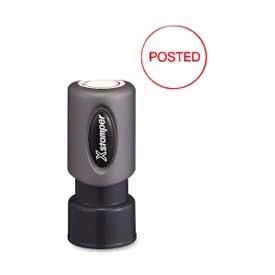 Pre-Inked Message Stamp, POSTED, 5/8" Diameter, Red