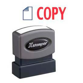 Pre-Inked Message Stamp, COPY, 1-5/8" x 1/2", Blue/Red