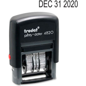 Trodat Self-inking Date Stamp, 4-Band, 3/8" x 1-5/8", Black