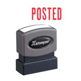 Pre-Inked Message Stamp, POSTED, 1-5/8" x 1/2", Red