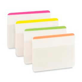 Durable Tabs, 2" Lined, Bright Colors, 24 Tabs/Pack