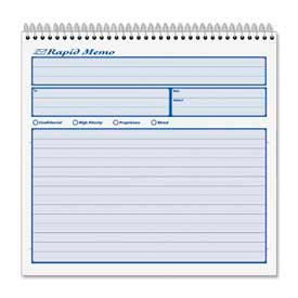 Rapid Memo Book, 2-Part, Carbonless, 8-1/2" x 8-1/4", 50 Sets/Book