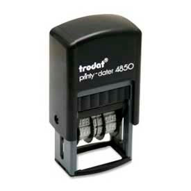 Trodat Self-inking Message/Date Stamp, 4 Phrases, 3/8" x 1", Blue/Red