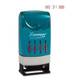 VersaDater Pre-Inked Message/Date Stamp, FAX'D/PAID/REC'D, 1/4" x 1", Red