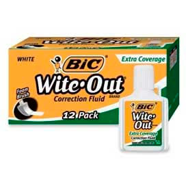 Wite-Out Extra Coverage Correction Fluid, Foam Applicator, 20 ml, White, 12/Dozen