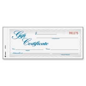 Gift Certificate, 2-Part, Carbonless, White/Canary, 8-1/2" x 3-3/8", 25/Pack