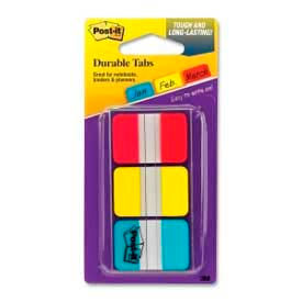 Durable Tabs, 1" Solid, Red/Yellow/Blue, 12 Tabs/Color, 36 Tabs/Dispenser