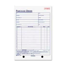 Purchase Order Book, 3-Part, Carbonless, 5-9/16" x 8-7/16", 50 Sets/Book