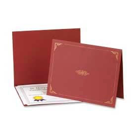 Certificate Holder, 25" x 8-1/2", Burgundy color, Pack of 5