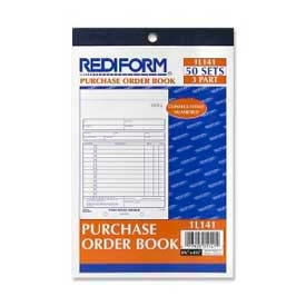 Purchase Order Book, 3-Part, Carbonless, 5-1/2" x 7-7/8", 50 Sets/Book