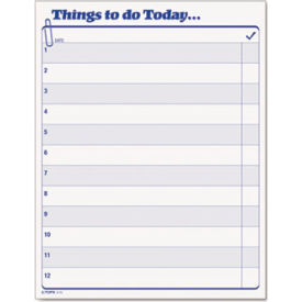 Things To Do Today Pad, 8-1/2" x 11", White, 100 Sheets/Pad