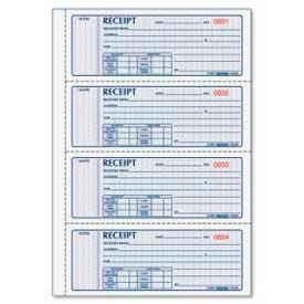 Money Receipt Book, 3-Part, Carbonless, 2-3/4" x 7", 100 Sets/Book