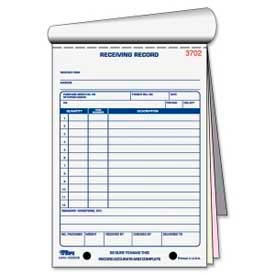 Receiving Record Book, 3-Part Carbonless, 5-9/16" x 8-7/16", White/Canary, 50 Sets