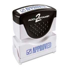 Pre-Inked Message Stamp, APPROVED, 1/2" x 1-5/8", Blue