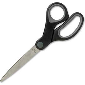 Stainless Steel Trimmers, 8"L Straight, Rubber Handles, Black