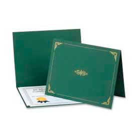 Certificate Holder, 25" x 8-1/2", Hunter Green, 5/Pack