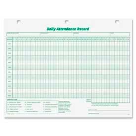 Daily Attendance Record Forms, 11" x 8-1/2", White, 50 Sheets/Pack