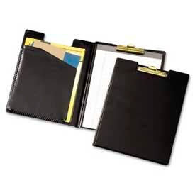 Sealed Vinyl Clip Folder with Pad, Letter-Size, 9-1/2" x 12-1/2", Black