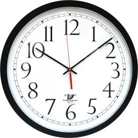 16.5" Round SelfSet Wall Clock, Plastic Case, Black