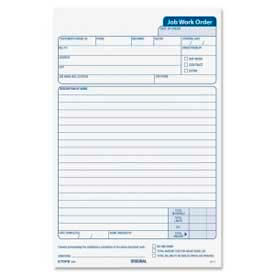 Job Work Order Form, 3-Part, Carbonless, 5-1/2" x 8-1/2", 50 Sets/Pack