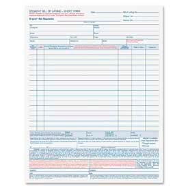 Bill Of Lading Forms, 4-Part, Carbonless, 8-1/2" x 11", White, 50 Sets/Pack