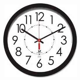 14.5" Round Electric Wall Clock, 5' Cord, Plastic Case, Black
