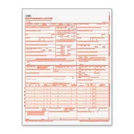 Laser CMS-1500 Claim Forms, 1-Part, Carbonless, 8-1/2" x 11", White, 500 Forms/Pack