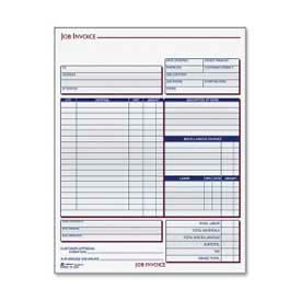 Job Invoice Unit Set, 2-Part, Carbonless, 8-1/2" x 25-7/16", 100 Sets/Pack