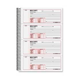 Money Receipt Book, 2-Part, Carbonless, 2-3/4" x 7", 300 Sets/Book
