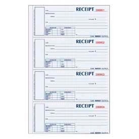 Money Receipt Book, 3-Part, Carbonless, 2-3/4" x 6-7/8", 200 Sets/Book