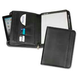 Professional Zipper Pad Holder, 8-1/2" x 11", Vinyl Cover, Black