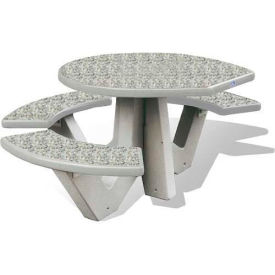 66" Concrete Oval Picnic Table, ADA Compliant, Gray