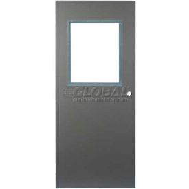 Hollow Steel Security Door, Half Glass, Cylindrical, Curries Hinge/Glass, 18 Ga, 36"W X 80"H