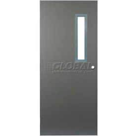 Hollow Steel Security Door, Narrow Light, Cylinder, Hollow Hinge/Glass 18 Ga, 36"W X 84"H