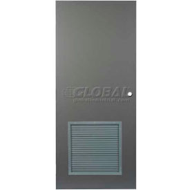 Hollow Steel Security Door 36"W X 80"H, 24"W X 24"H Louver, Mortise Prep, SteelCraft Hinge