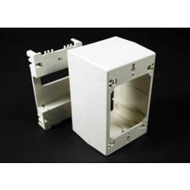 1-Gang Extra Deep Divided Device Box, Ivory, 4-3/4"L