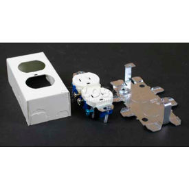 Wiremold Grounding Receptacle & Box 15a, 125v, Ivory, 4-1/8"L