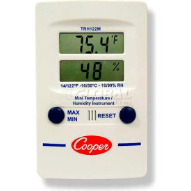 Cooper Mini Wall Thermometer, Digital Temperature & Humidity, Dual Display