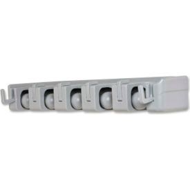 Wall Organizer Rack, Gray, 6 Hooks/5 Grips