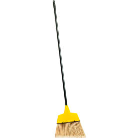 12" Wide Angle Broom with 47" Long Handle, Yellow
