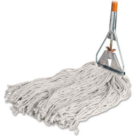 Wet Mop, 4-Ply, 15/16"x60" Wood Handle, 24 oz., Natural Cotton